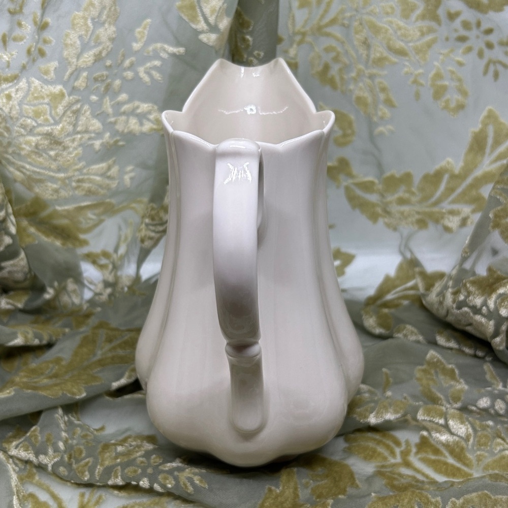 Vintage I. Godinger & Co. Porcelain Pitcher Cream Color,Scalloped Design - Picture 3 of 10